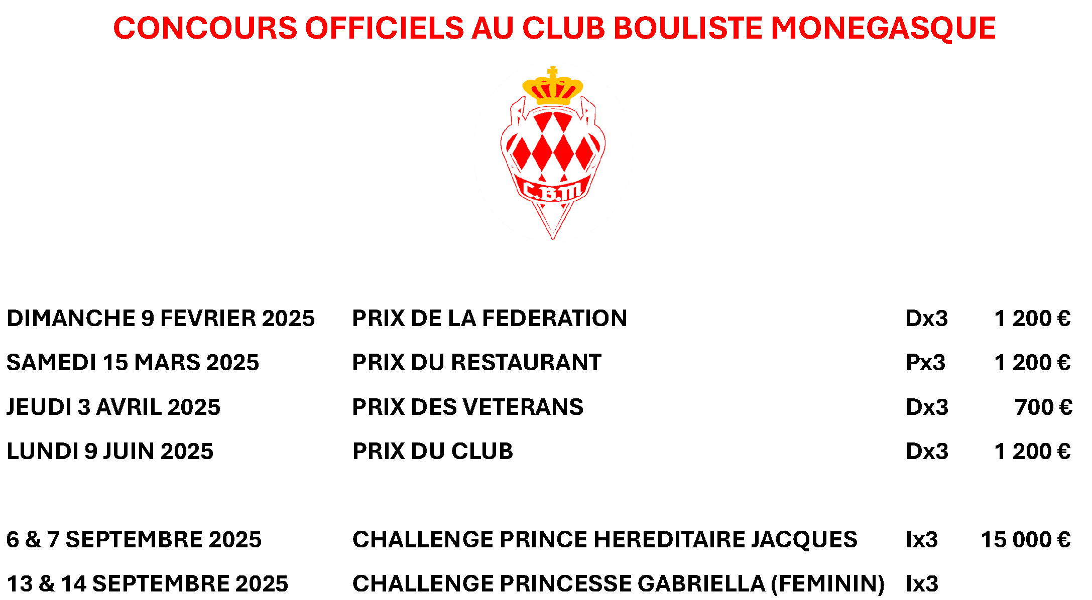 concours officielsCBM2025