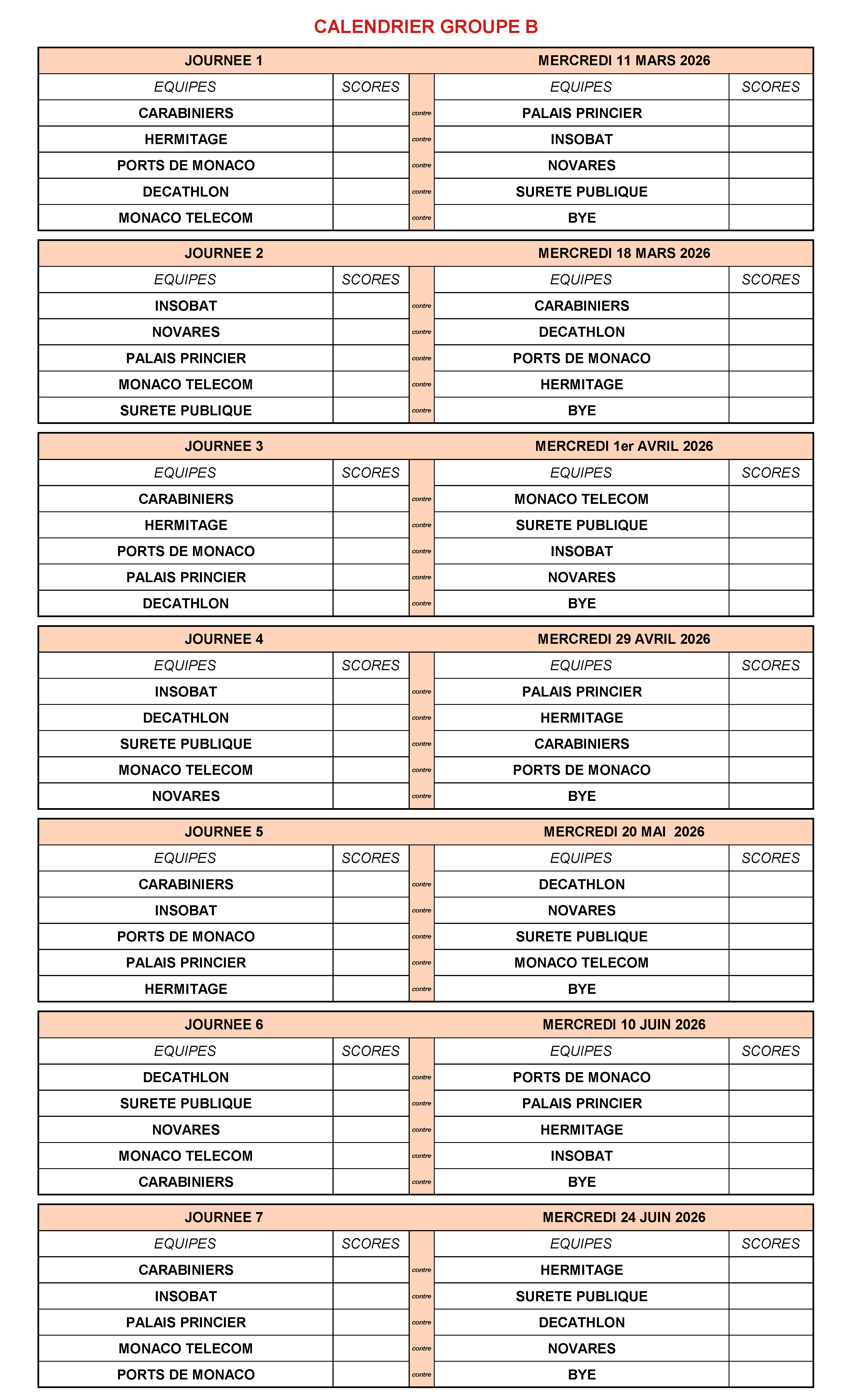 CHALLENGE GROUPE B 2026